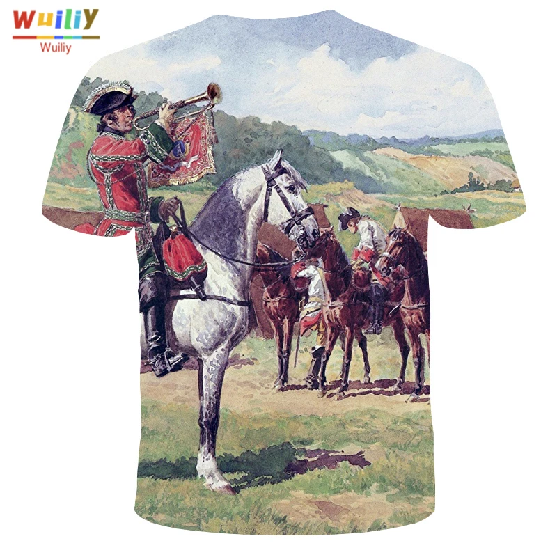 

Men's War T Shirt 3D Print Cavalry TShirts Summer Graphic Tees Pattern Women/Men Novelty Streetwear Tops