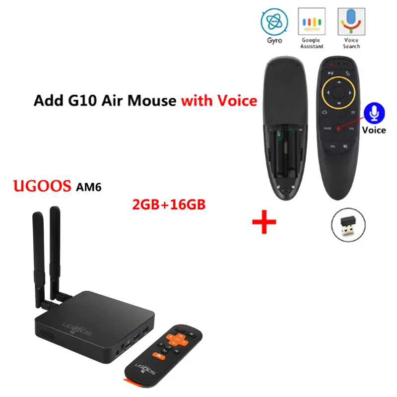 2G16G add g10s UGOOS AM6 4K Smart tv Box Amlogic S922X 2 Гб DDR4 16 ГБ Android 9,0 ТВ-приставка 4 ГБ 32 ГБ 1000 Мбит/с BT5.0 2,4G 5G wifi медиаплеер - Цвет: 2G16G add g10s