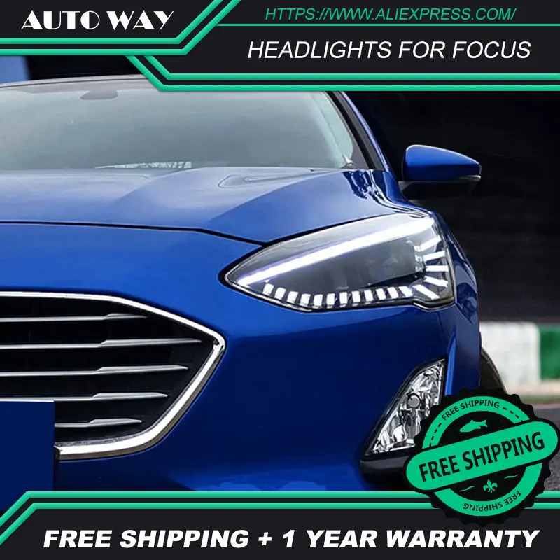 

Car stying Case For Ford Focus Headlights 2019 New Focus 5 LED Headlight Dynamic Signal Led Drl Hid Bi Xenon