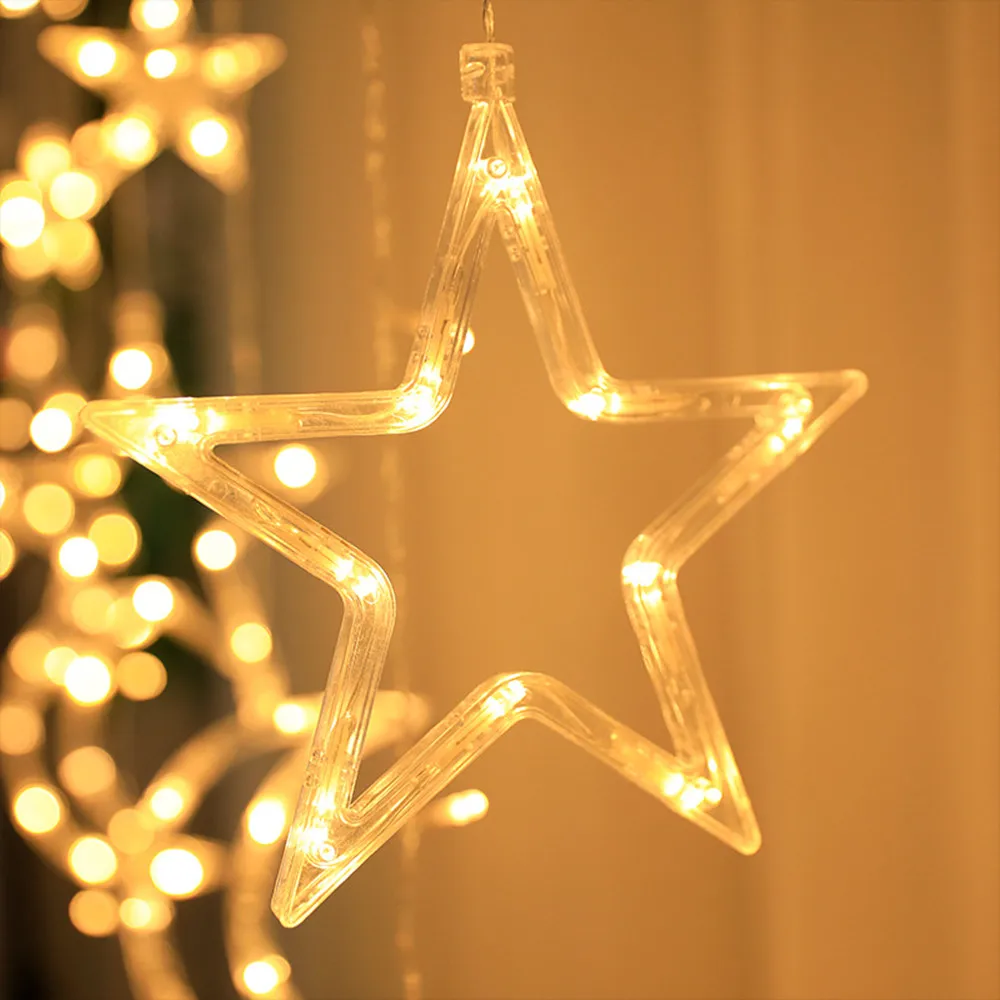 Светодиодная гирлянсветильник-занавес с Луной и звездами 3 5 м | Лампы освещение