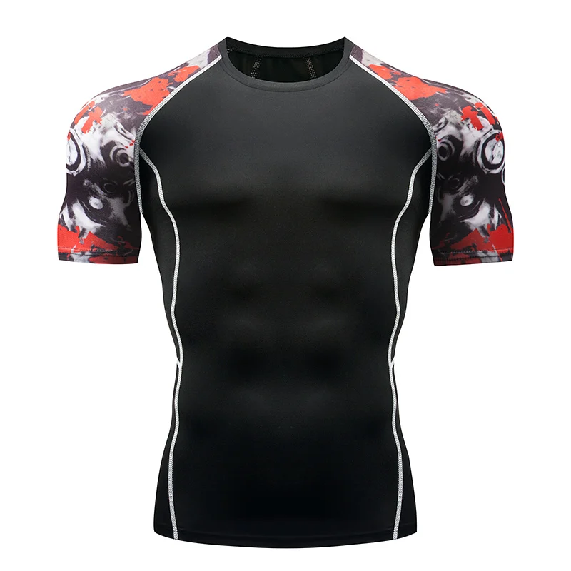 2019 Новая модная спортивная мужская футболка новая и простая эластичная