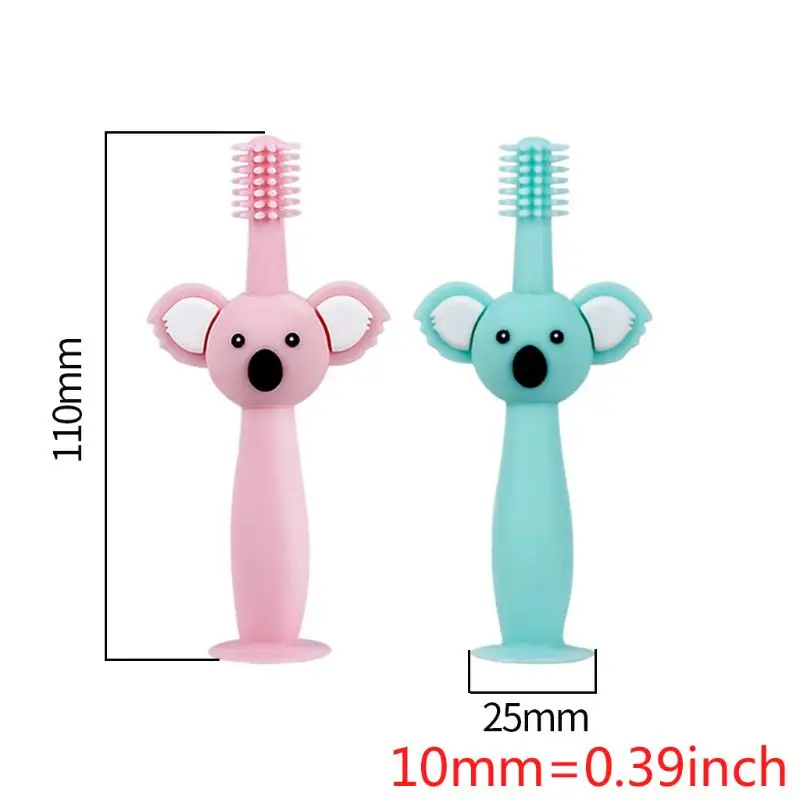 360 градусов детская зубная щетка Koala головка ручка младенческой чистки зубов