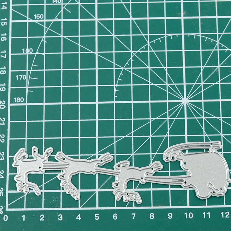 GJCrafts Санта Клаус три лося машины металлические режущие штампы Скрапбукинг