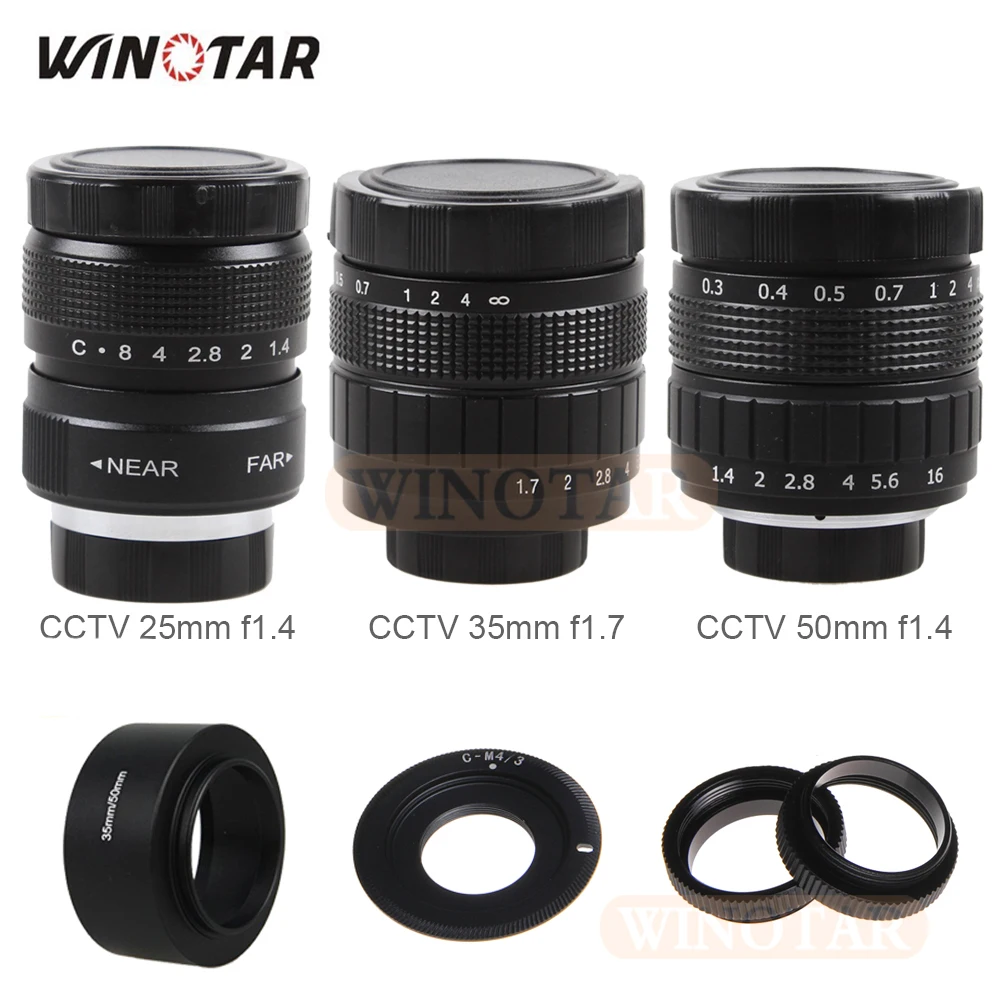 Фуцзянь 35 мм F1.7 объектив для видеонаблюдения + 25 f1.4 телевизора 50 Panasonic Olympus Micro 4/3 m4/3