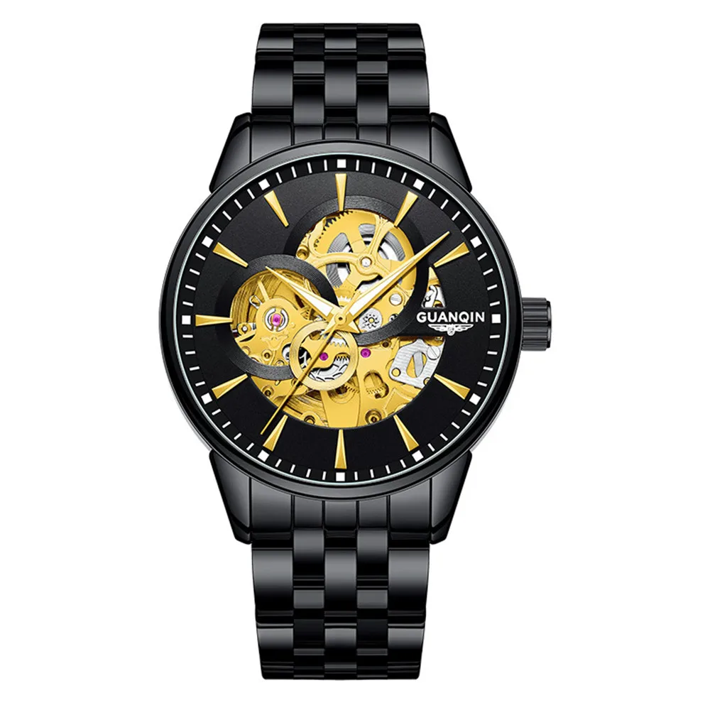 Relogio Masculino GUANQIN Brand Luxury Automatic Mechanical Wrist Watch Men Wristwatch Reloj Hombre Skeleton Tourbillon Clock