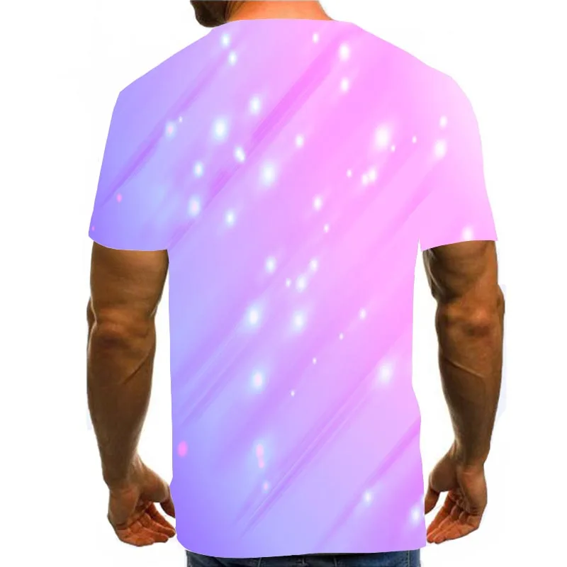 

Men Graphic T Shirts Round Neck 3D Print Short Sleeve Daily Tops Pink Tees