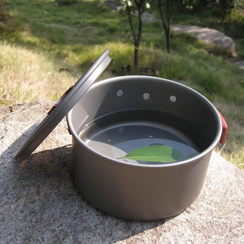 3L Oxidation Aluminium Alloy Single Pot Non-stick Bowls Pans Camping Hiking Fishing Picnic Cookware Outsports Picnic BBQ Tool