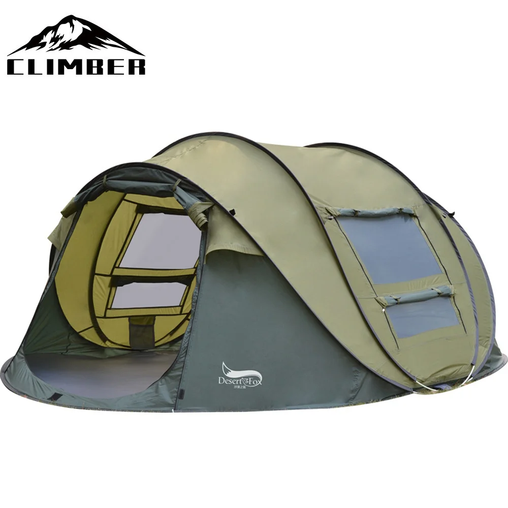 

Автоматическая всплывающая палатка, на 3-4 человек, для использования на открытом воздухе, яркая, Всесезонная, водонепроницаемая, для пешего ...