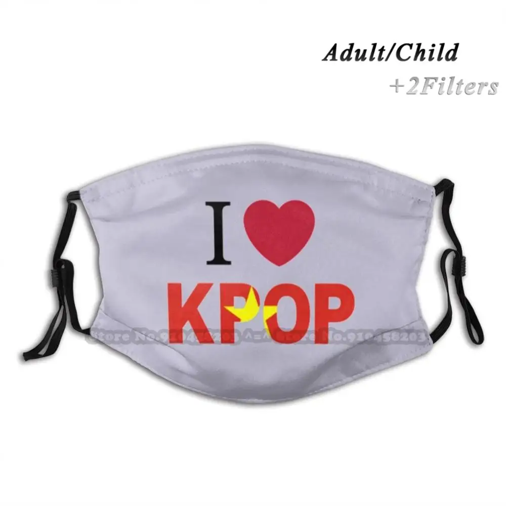 

I Love Kpop Vietnamese Flag Reusable Mouth Face Mask With Filters Kids I Love Kpop Vietnamese Flag K Pop K Pop Seventeen Monsta