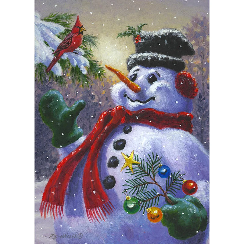 New 5D DIY Full Square / Round Diamond Painting Christmas Snowman Diamond Embroidered Cross Stitch Mosaic Home Decoration Gift