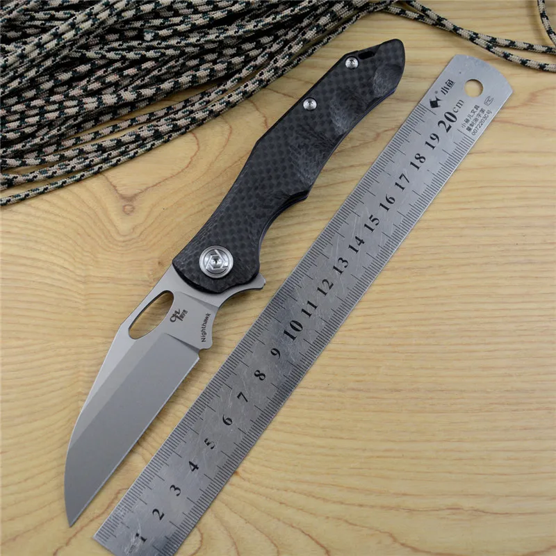 

CH Pocket Folding Knives S35VN Blade Ball Bearing Carbon fiber +Ti Handle Flipper Fast Open Nighthawk Survival Outdoor Gears