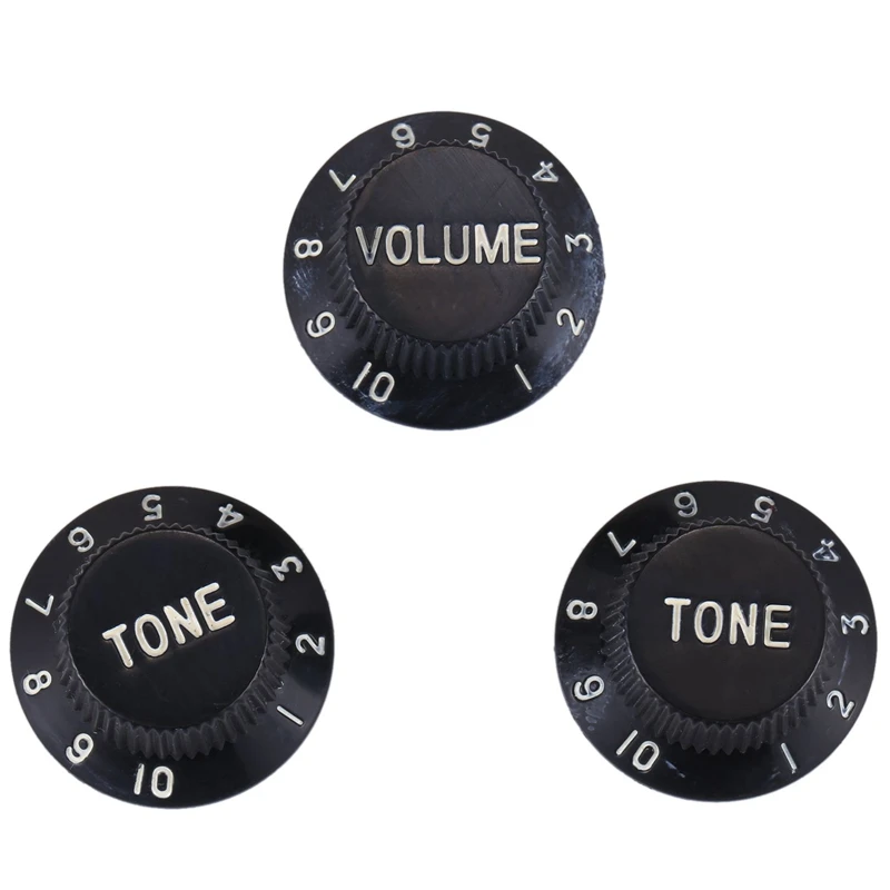 Set of 3 Black speed tone button volume with detail for electric guitar pickup | Спорт и развлечения