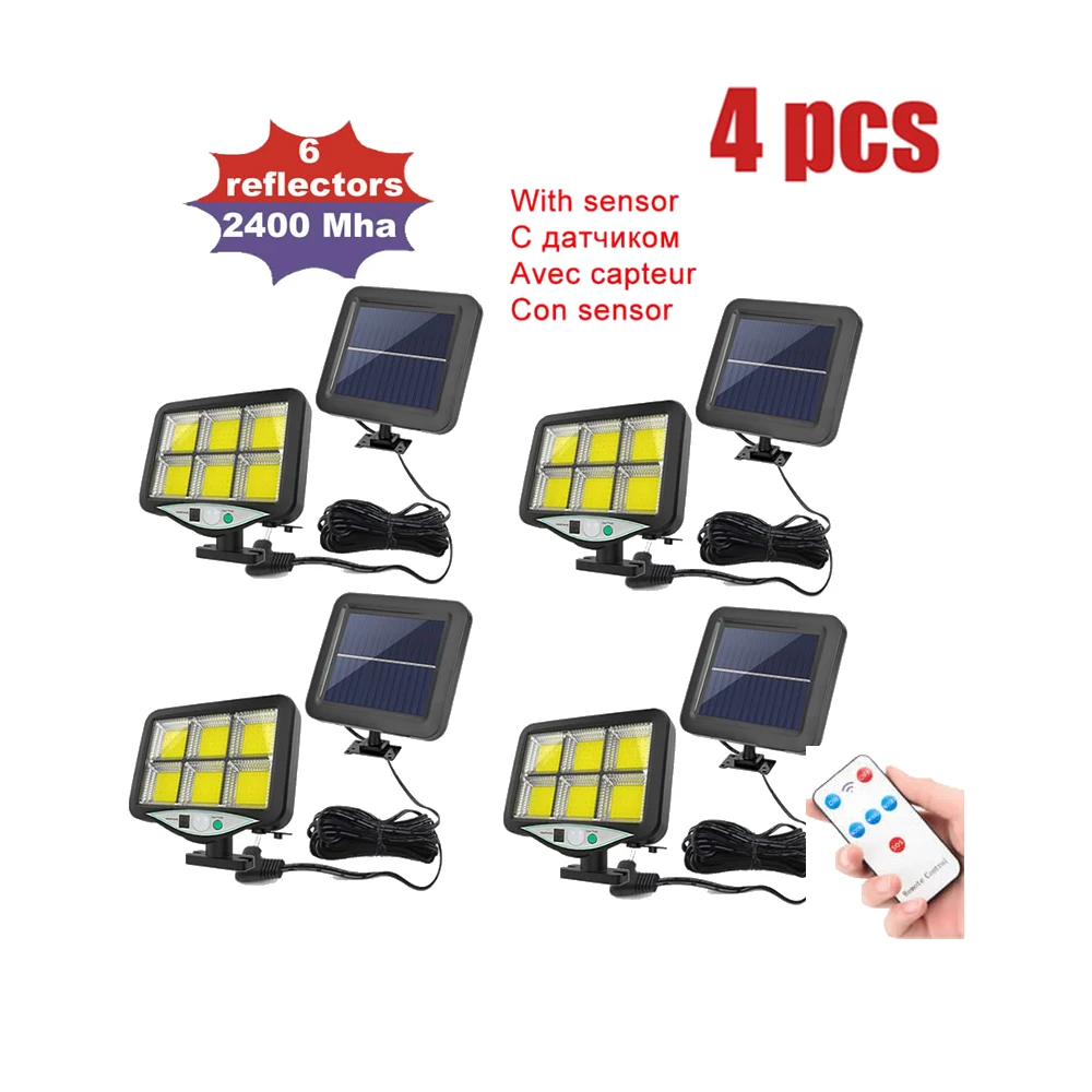 

4pcs seperable solar lamp LED wall lighting solar power lantern PIR Sensor outdoor indoor home waterproof Ip 65 garden Separated