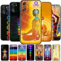 the mandala chakra insist yoga cartoon phone case for xiaomi redmi note 10 9 9s 8 7 6 5 a pro s t black cover silicone back pre