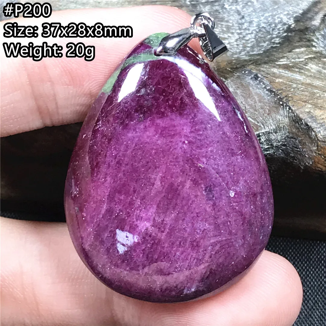 

Подвеска с натуральным Рубином Zoisite для женщин и мужчин, ювелирное украшение в виде удачи в подарок, бусины из серебра 37x28x8 мм AAAAA