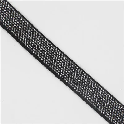 sliver on black Резинка 15 мм эластичная лента Elastico Para Costura кутюр Elastiek Voor Naaien аксессуары для украшения свадебной одежды - Цвет: sliver on black