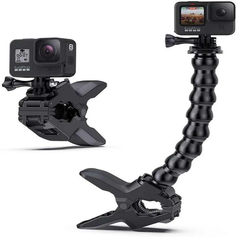 

Jaws Flex Clamp Mount Adjustable Gooseneck for GoPro Hero 10 9 8 7 6 5 4 3 DJI Osmo Action Cameras Go Pro Accessories