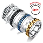 Мужские кольца для снятия напряжения, вращающиеся свободно вращающиеся кольца из нержавеющей стали