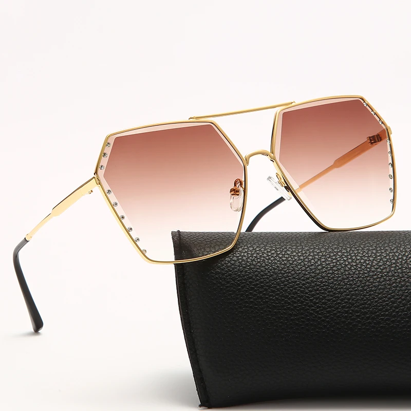 

Luxury Fashion Sexy Square Cat Eye Sunglasses Women Rimless Cat-eye Sun Glasses Metal Shades for Vintage Women Eyewear UV400