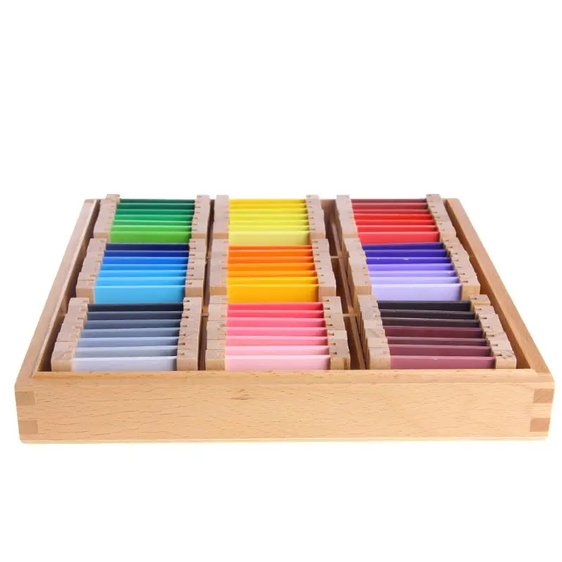 

Montessori Sensorial Material Learning Color Tablet Box Wood Preschool Toy