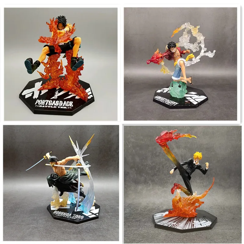 

One Piece Portgas D Ace Monkey·D·Luffy Roronoa Zoro Battle Fire Action Figures Toys Collectible Figurines PVC Model Toy Figurine