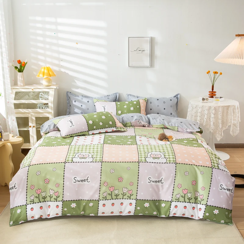 

Family Nordic 3/4 Pcs Duvet Cover Home Textile 240x220,Quilt 150x200 180x220 With Pillowcases Bed Sheet Bedding of Double Bed