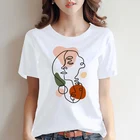 Лидер продаж 2021, простая женская футболка с абстрактным изображением лица человека, высококачественная повседневная забавная футболка, топ в подарок для молодых девушек, футболка