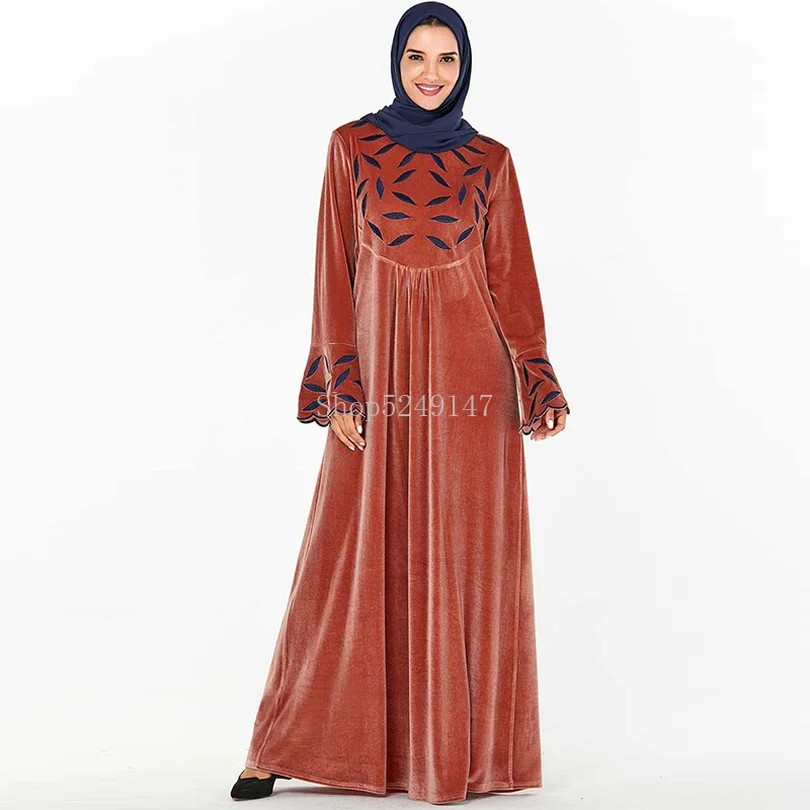 Зимнее бархатное Абая Дубай мусульманское платье кафтан ислам ic одежда Абая для женщин хиджаб турецкий платья Кафтан халат ислам Kleding