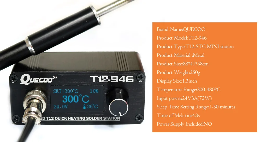 Паяльная станция STC T12-946 Mini 1 3 дюйма с электронным цифровым контроллером