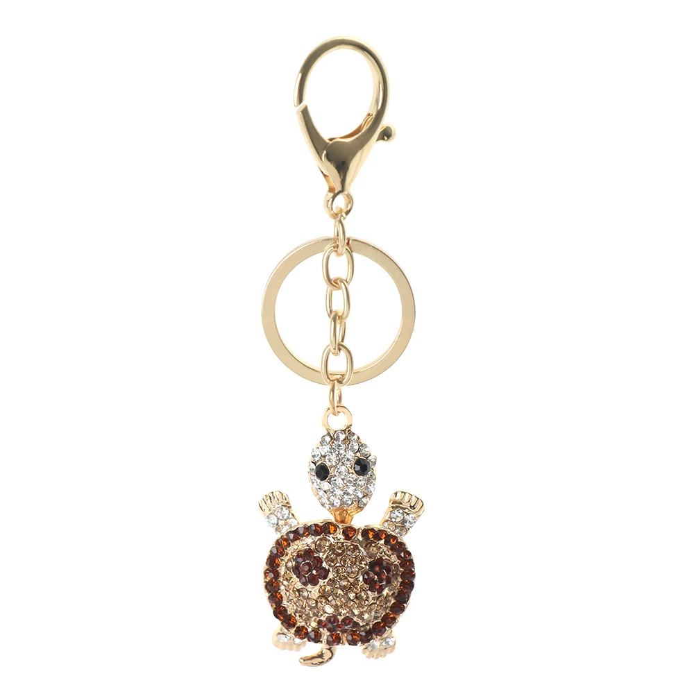 Хрустальный брелок с изображением животных черепаха пчела попугай Колибри брелок стерео горный хрусталь ювелирный подарок женский кошелек автомобильный кулон