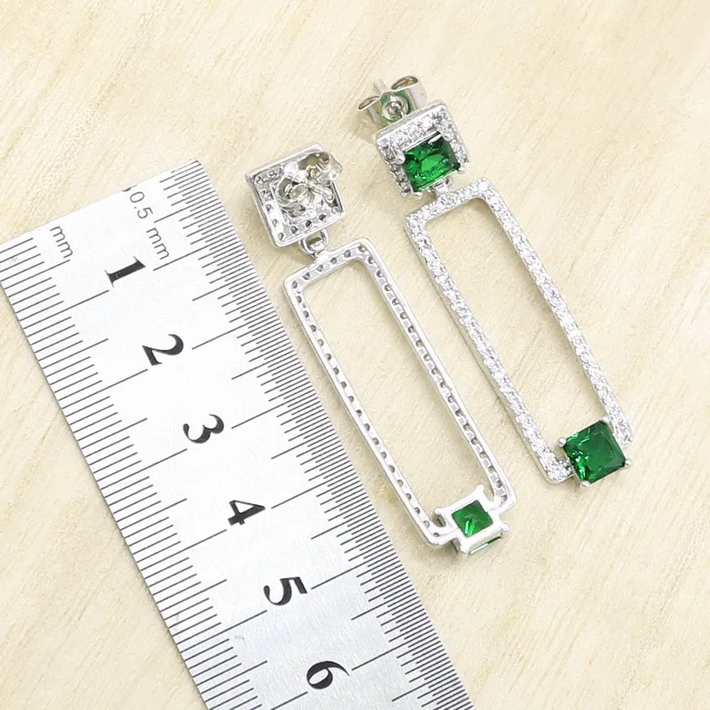 Геометрическая зеленая циркониевая Серебряная цветная стандартная Свадебная