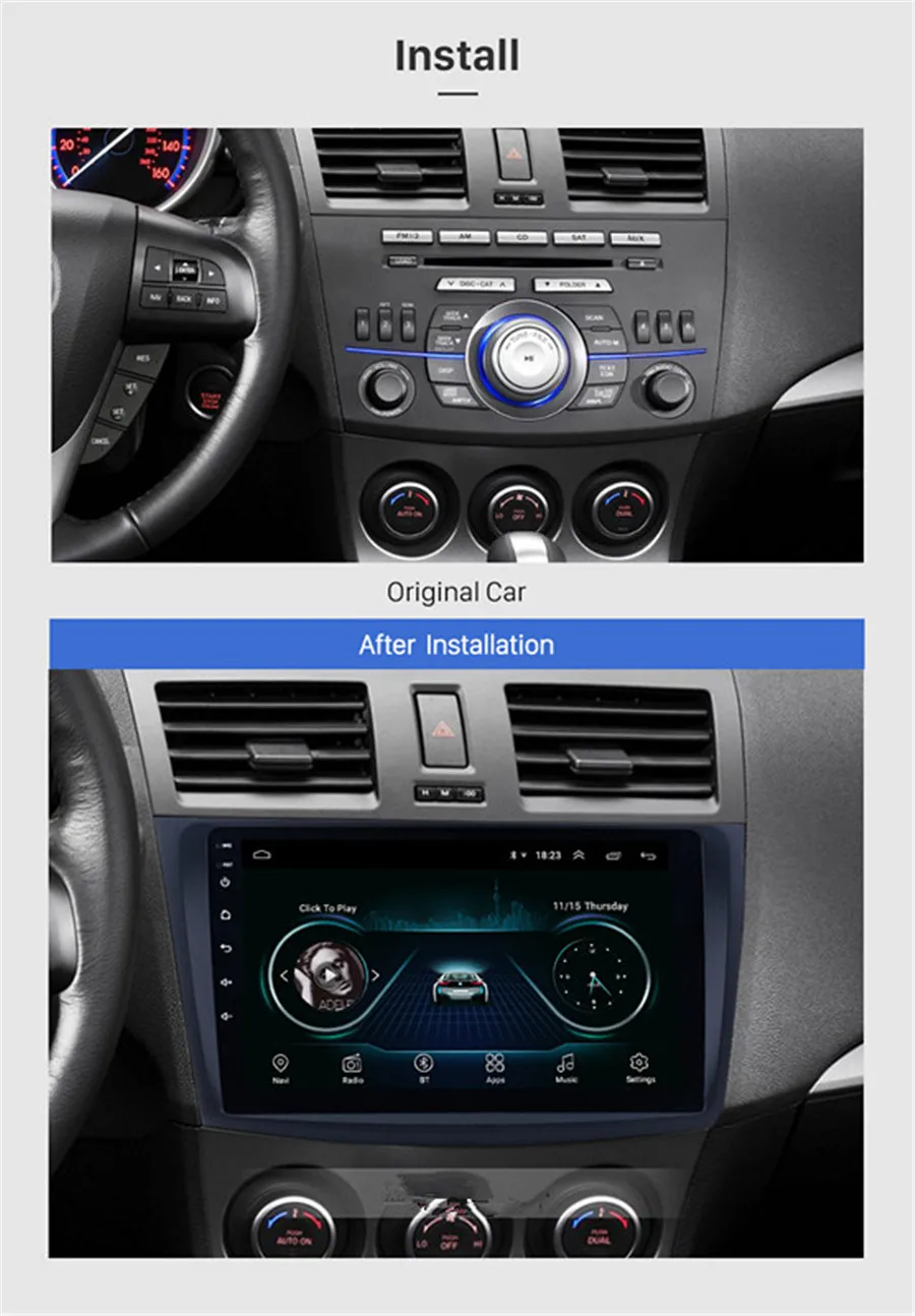 

9 inch Android 8.1 Car Radio for MAZDA 3 2009 2010 2011 2012 with GPS WIFI