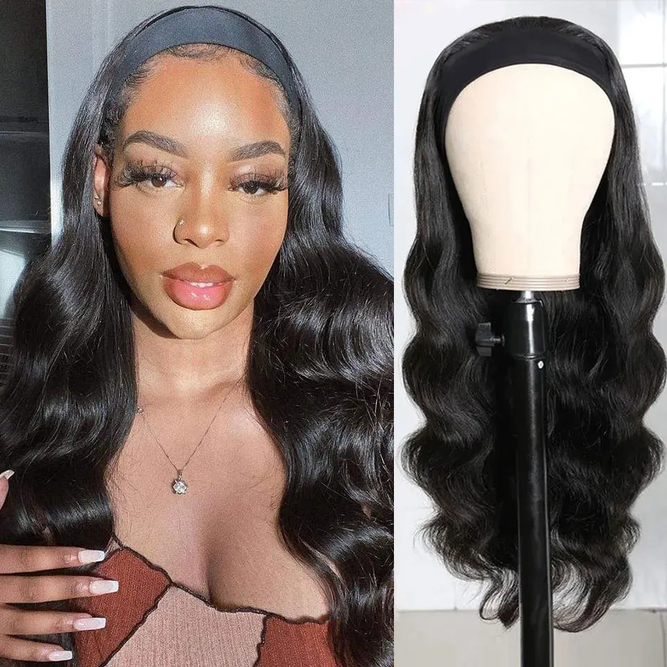 

Body Wave Headband Wig Human Hair Brazilian Remy Hair Wigs Full Machine Made Wigs For Black Woman Natural Wave Beginner Friendly