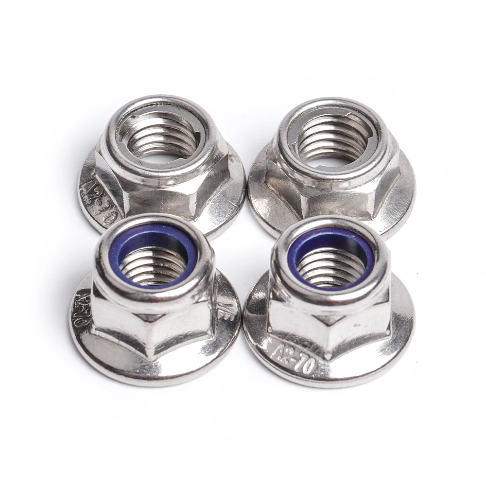 Нейлоновая металлическая вставка фланец гайки с шестигранным замком из