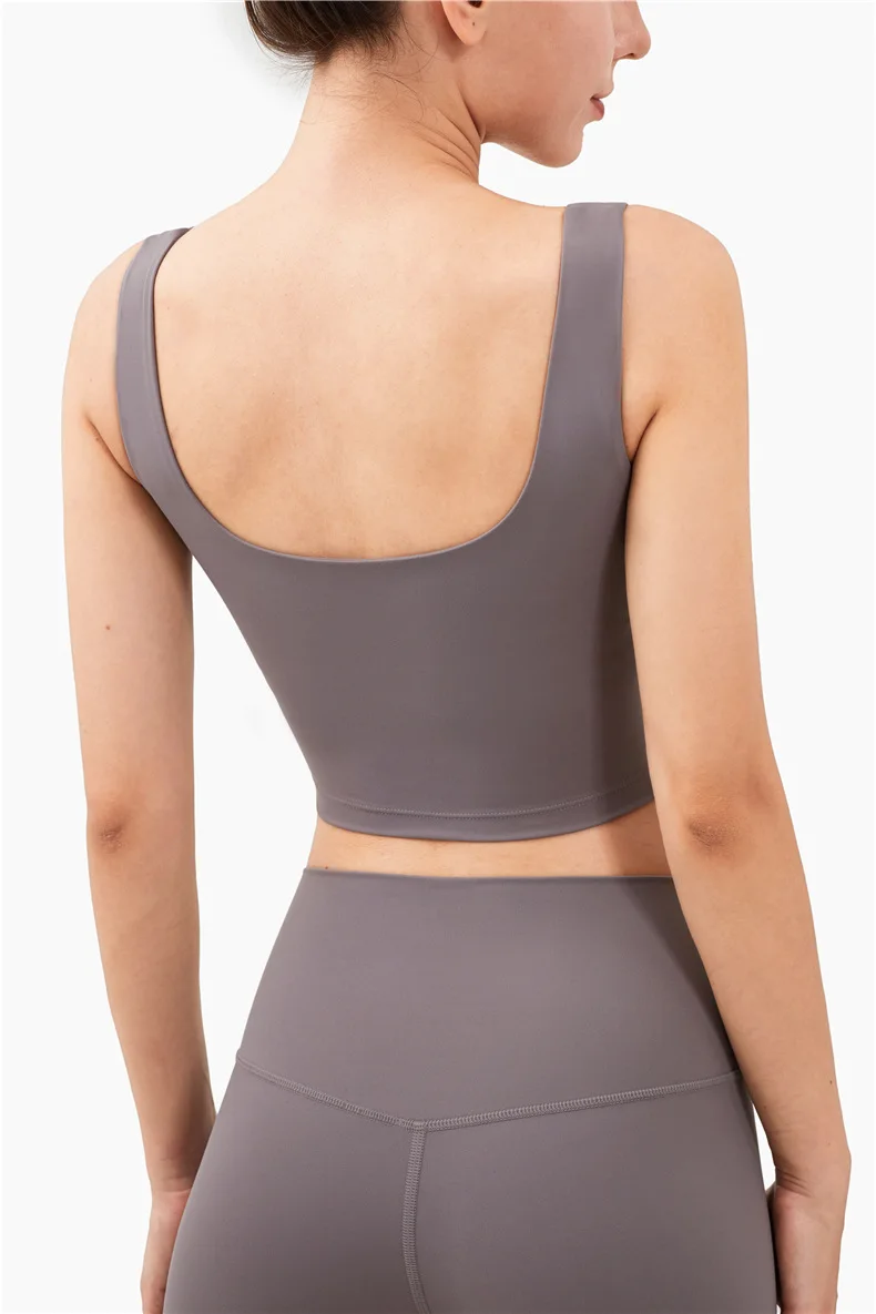 Костюм для йоги обнаженный женский Противоударный Спортивный жилет глубокая U