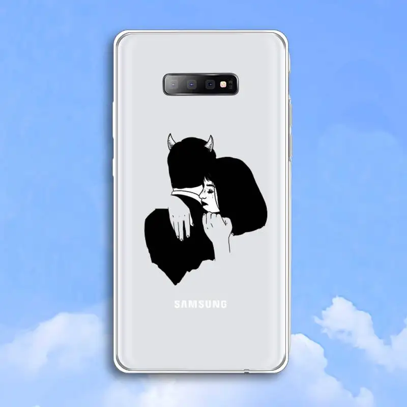 

Simple tattoosv art Line aesthetics Phone Case Transparent For Samsung Galaxy A 71 21s S note 8 9 10 plus 20 ultra