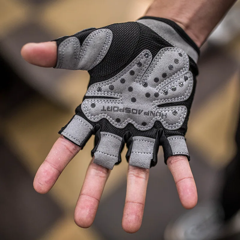 Дышащие перчатки для тренажерного зала с открытыми пальцами бодибилдинга и