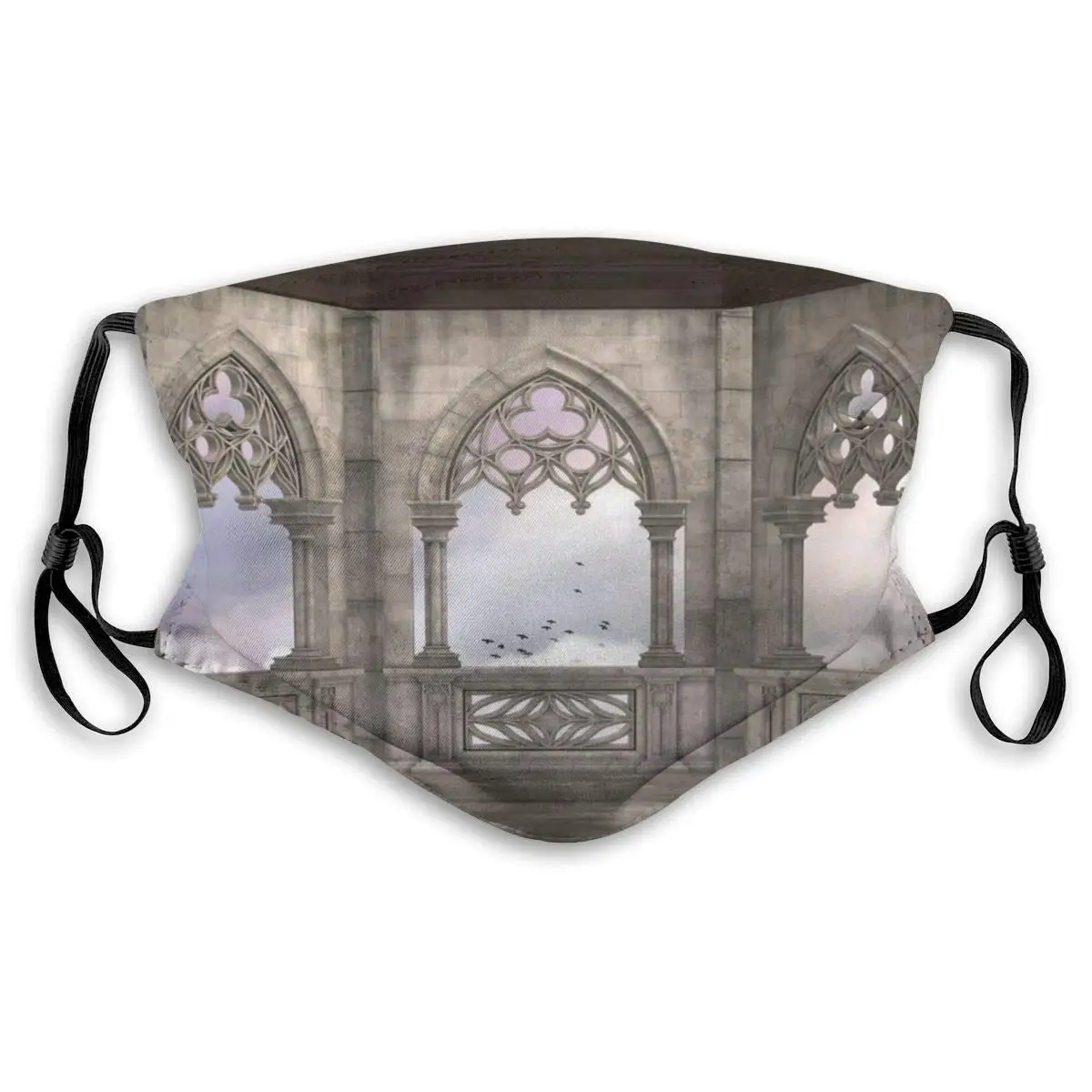 

Medieval Stone Balcony Mouth Mask Face Mask For Men And Women Anti Pollution Half Face Mask Washable Reusable Muffle Mask For