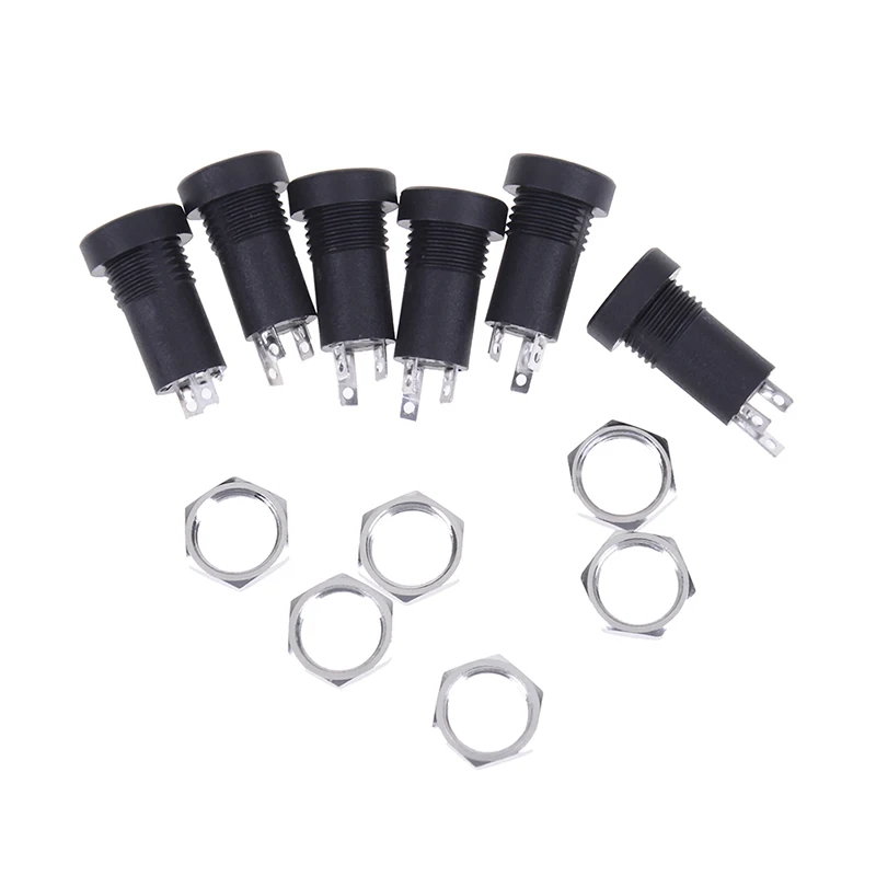 10 шт./лот 3 5 мм аудио разъем полюсный черный стерео припой Панель Крепление