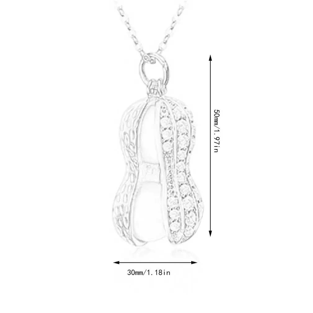 Peanut Crystal Pendant Imitation Natural Pearl Clavicle Chain Beautiful Rose Gold Silver Color | Украшения и аксессуары