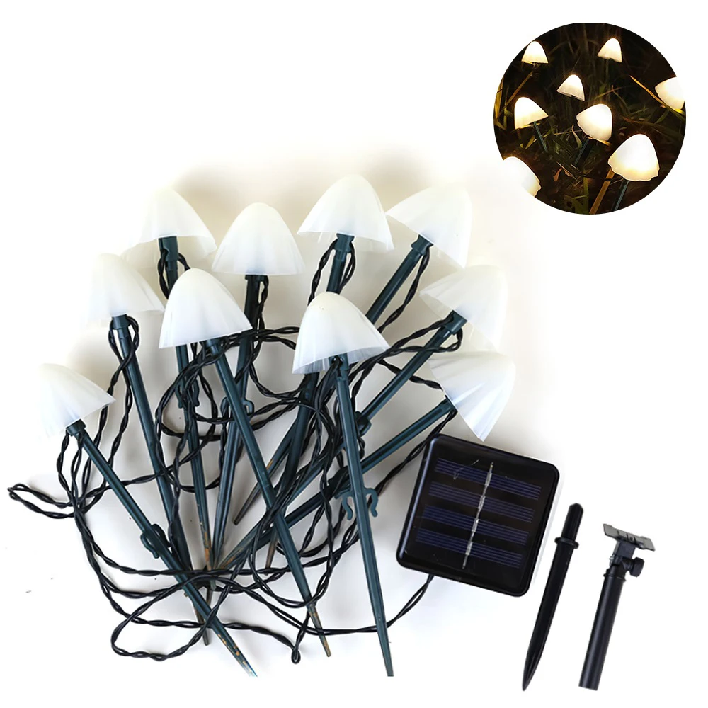 

Outdoor Solar String Lights 8 Modes Mushroom LED Pathway Landscape Lights IP65 Waterproof Garden Decoration Fairy Light