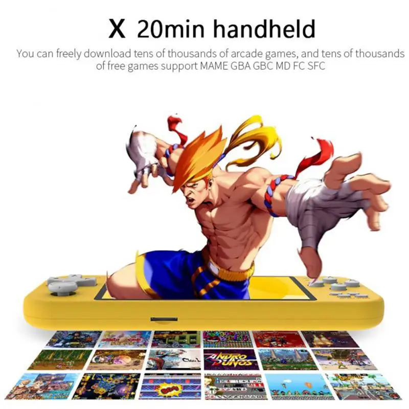 

X20 Mini Portable Handheld Game Console Newest 4.3 inch Dual Joystick 8GB Preloaded 1000 Free Games Support TV Out video machine