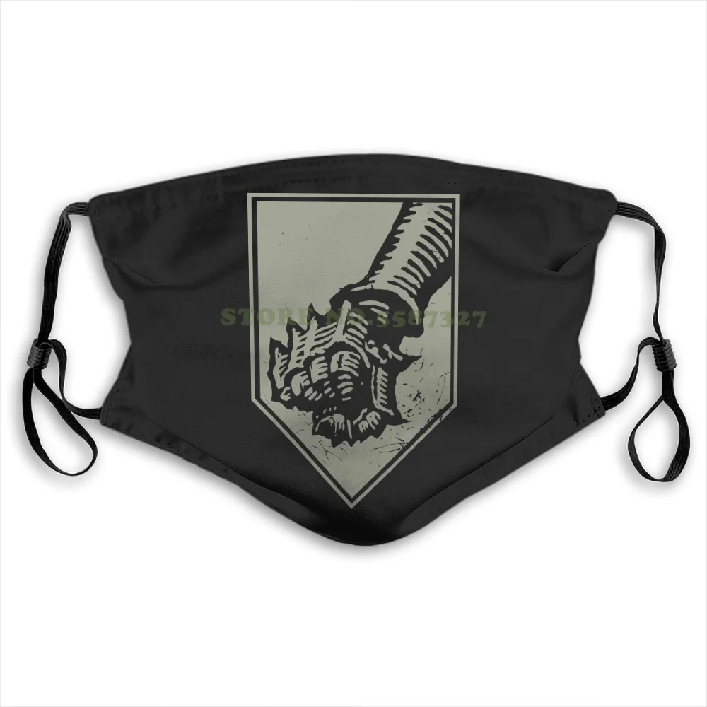 Маска для лица Diocletian Gesundrian Logo M L Xl черная металлическая моющаяся на половину