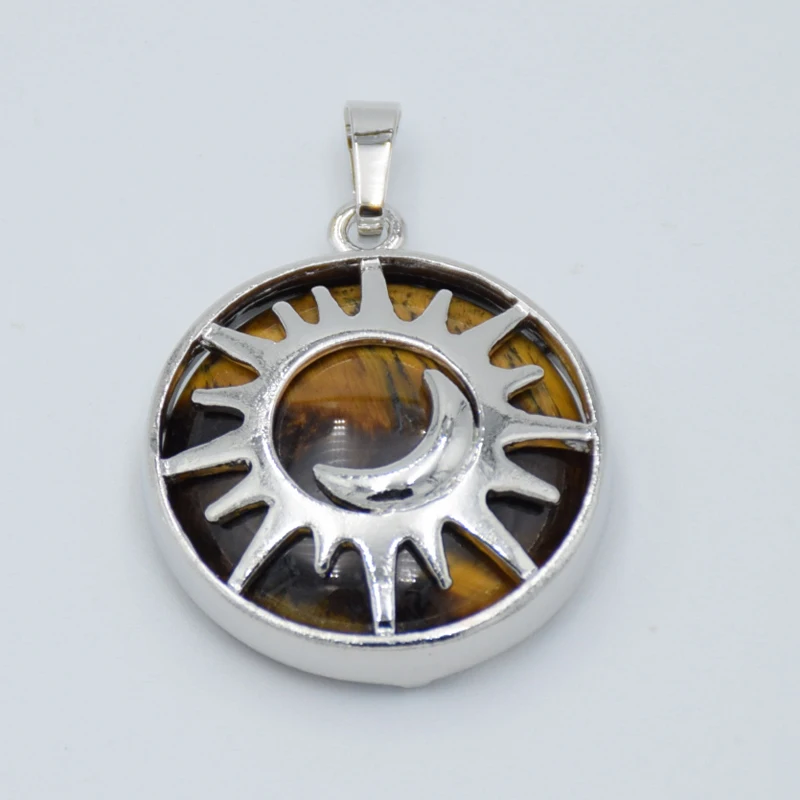 Женские и мужские солнце луна подвесной Рейки Исцеление круглый натуральный