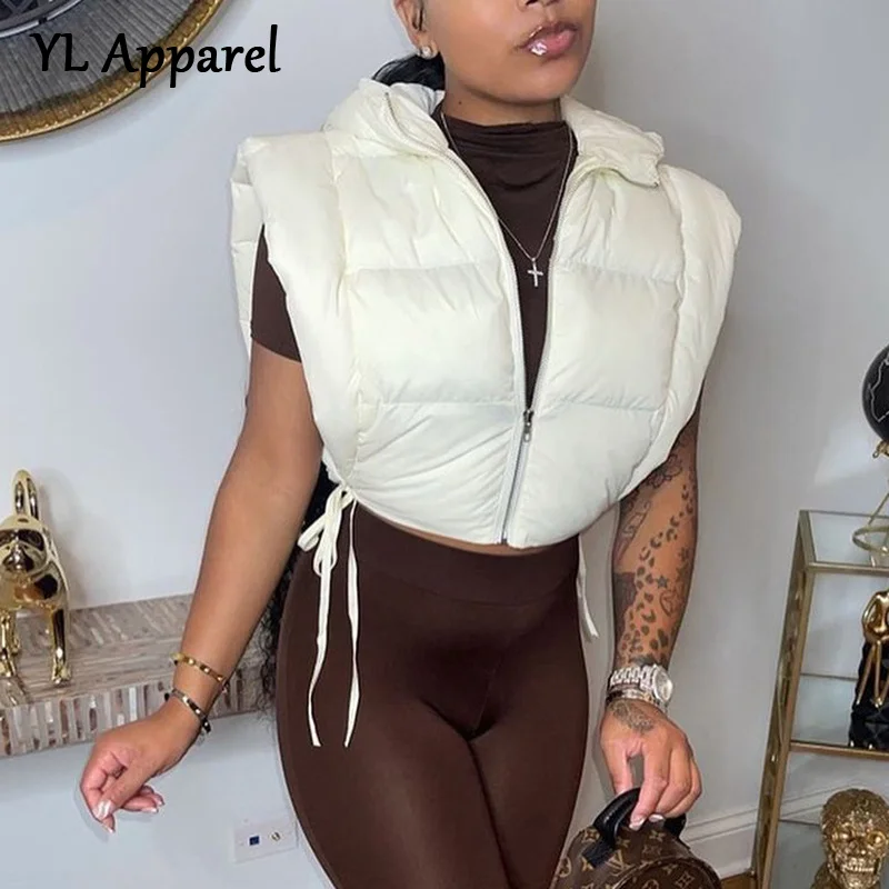 

Женский пуховик на молнии, с воротником-стойкой и капюшоном