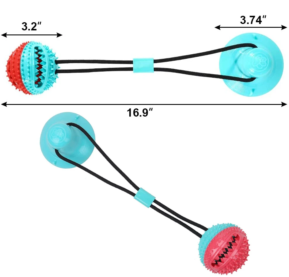 

Pet Dog Interactive Suction Cup Push Tug Ball Toys Dog Chew Toys Puppy Toothbrush Tooth Cleaning For Small Large Dogs Biting Toy