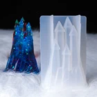 Стеклянная эпоксидная смола Ice Montain для самостоятельной сборки, 3D трехмерный замок, силиконовая форма, высокая зеркальная сетка, красный замок, ручное украшение