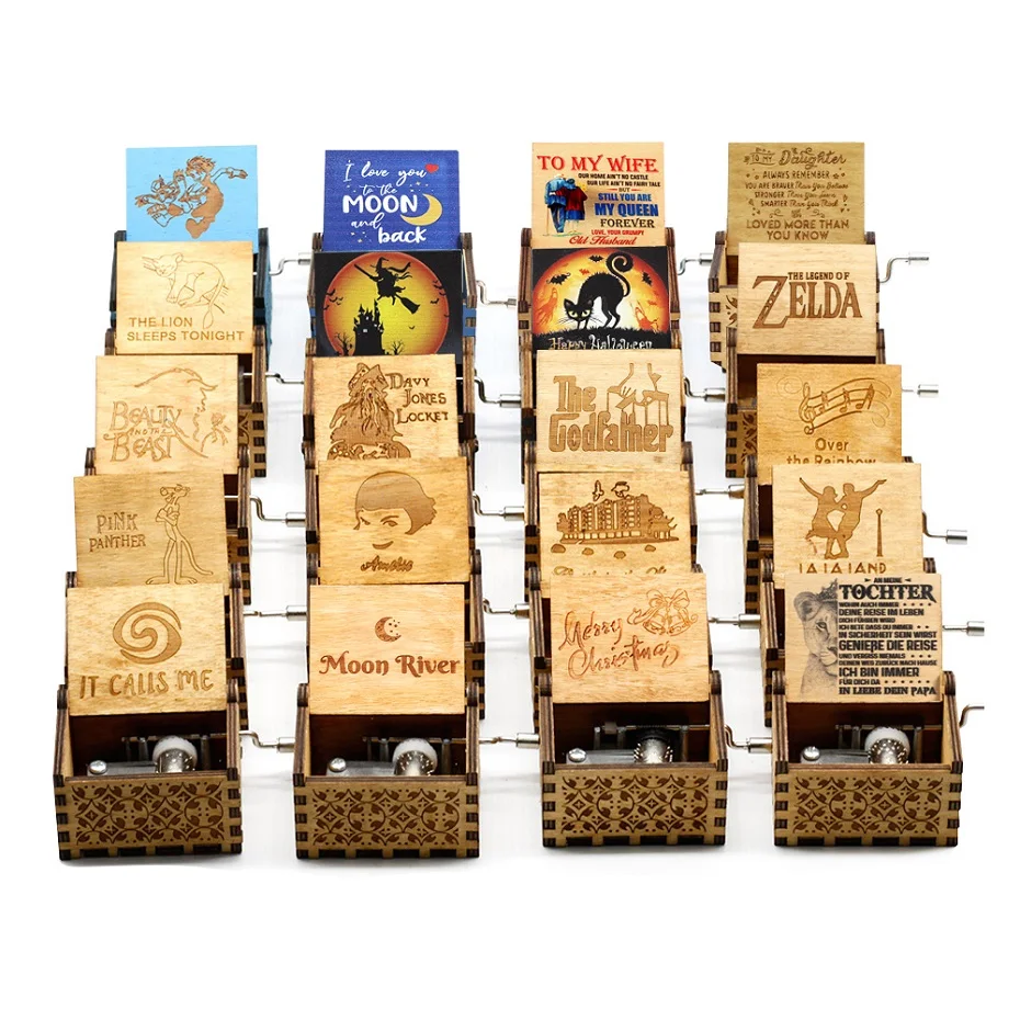 Новинка 2021 деревянная музыкальная шкатулка с рукояткой королева парка Юрского