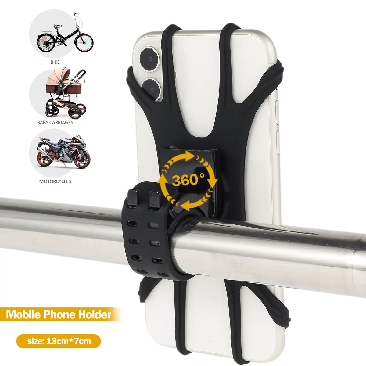 

Регулируемый кронштейн для телефона с вращением на 360 °, держатель для телефона на мотоцикл, съемная подставка для велосипеда, аксессуары дл...