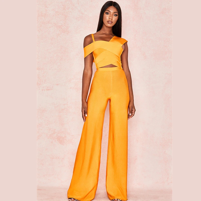 Женский комплект из 2 предметов желтая Асимметричная женская футболка на молнии